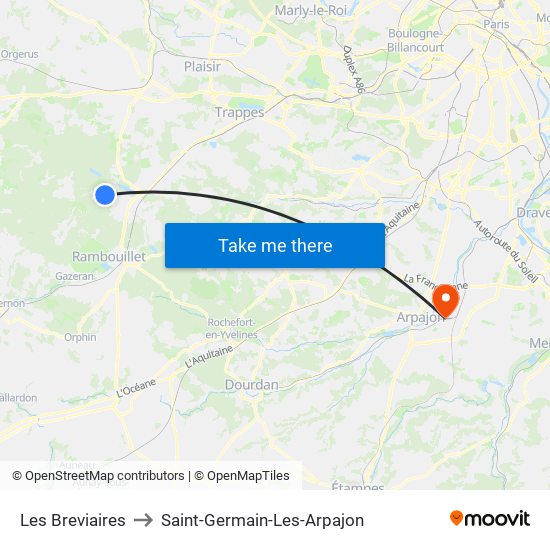 Les Breviaires to Saint-Germain-Les-Arpajon map