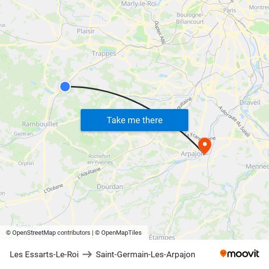 Les Essarts-Le-Roi to Saint-Germain-Les-Arpajon map