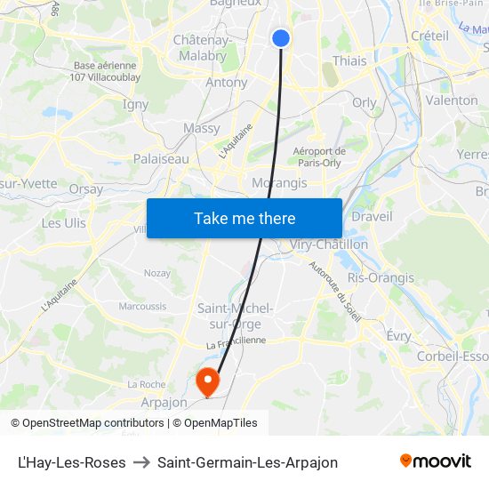 L'Hay-Les-Roses to Saint-Germain-Les-Arpajon map