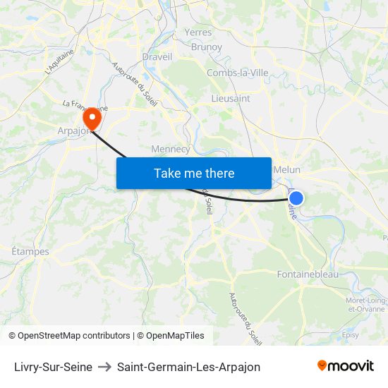 Livry-Sur-Seine to Saint-Germain-Les-Arpajon map