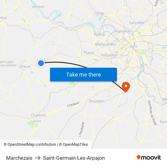 Marchezais to Saint-Germain-Les-Arpajon map