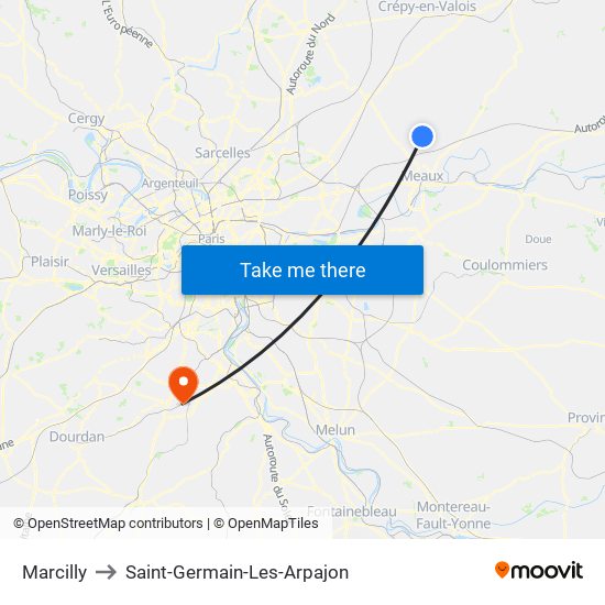 Marcilly to Saint-Germain-Les-Arpajon map