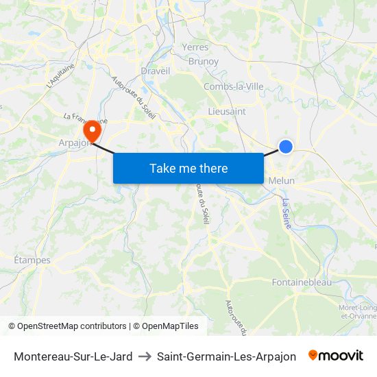 Montereau-Sur-Le-Jard to Saint-Germain-Les-Arpajon map