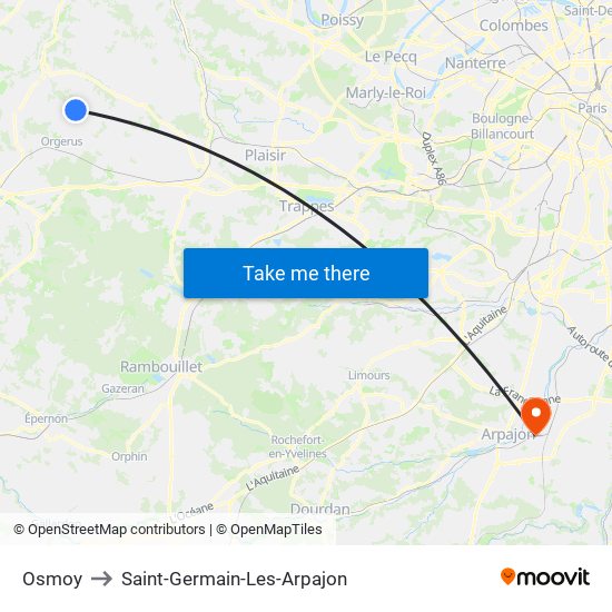 Osmoy to Saint-Germain-Les-Arpajon map