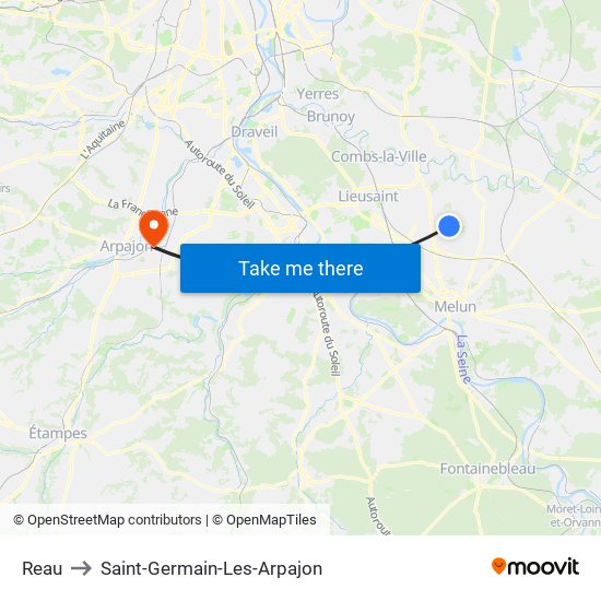 Reau to Saint-Germain-Les-Arpajon map