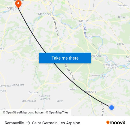 Remauville to Saint-Germain-Les-Arpajon map