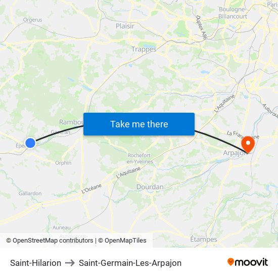 Saint-Hilarion to Saint-Germain-Les-Arpajon map