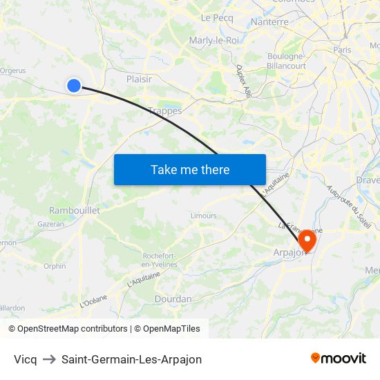 Vicq to Saint-Germain-Les-Arpajon map