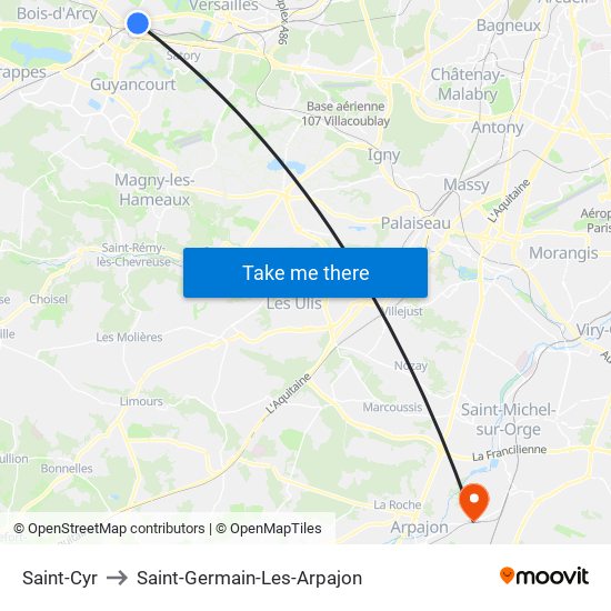 Saint-Cyr to Saint-Germain-Les-Arpajon map