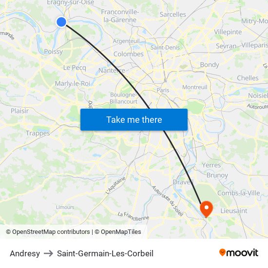 Andresy to Saint-Germain-Les-Corbeil map