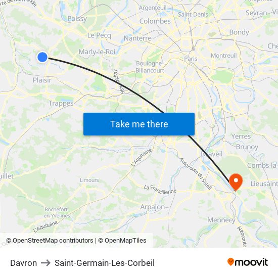 Davron to Saint-Germain-Les-Corbeil map