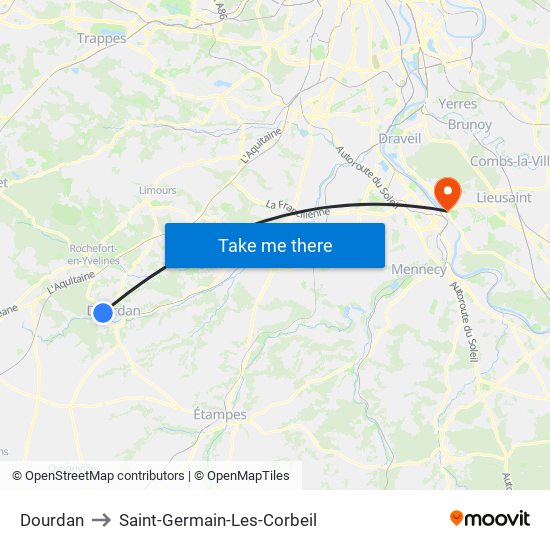 Dourdan to Saint-Germain-Les-Corbeil map