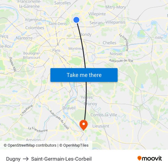 Dugny to Saint-Germain-Les-Corbeil map