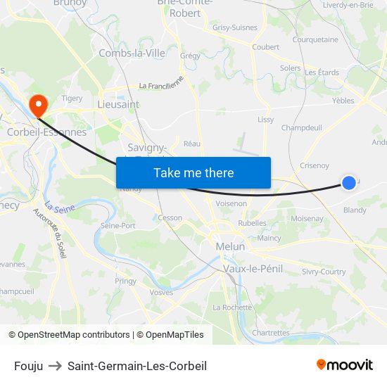 Fouju to Saint-Germain-Les-Corbeil map