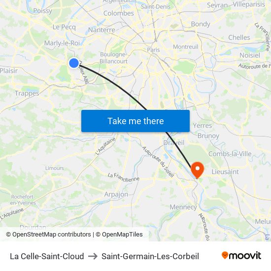 La Celle-Saint-Cloud to Saint-Germain-Les-Corbeil map