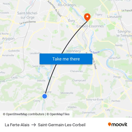 La Ferte-Alais to Saint-Germain-Les-Corbeil map