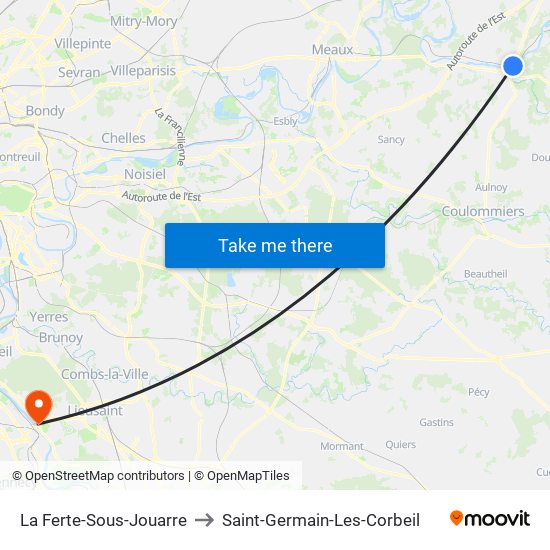 La Ferte-Sous-Jouarre to Saint-Germain-Les-Corbeil map