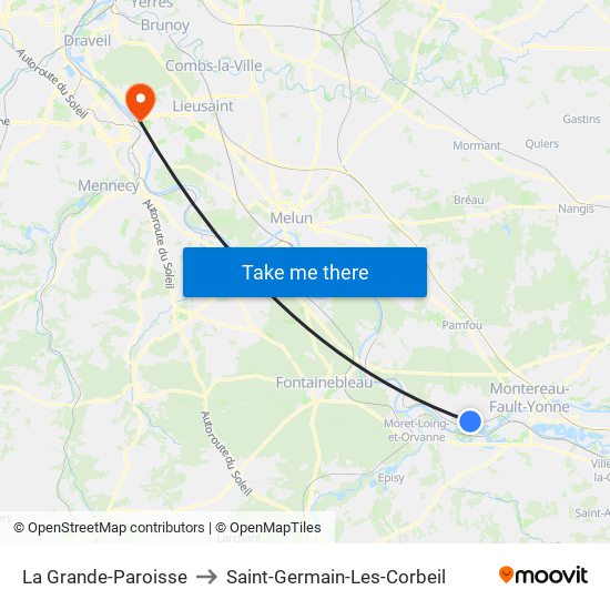 La Grande-Paroisse to Saint-Germain-Les-Corbeil map