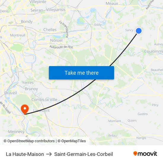 La Haute-Maison to Saint-Germain-Les-Corbeil map