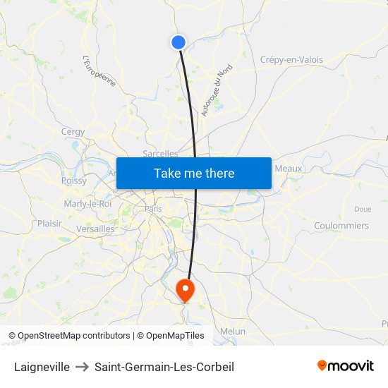 Laigneville to Saint-Germain-Les-Corbeil map