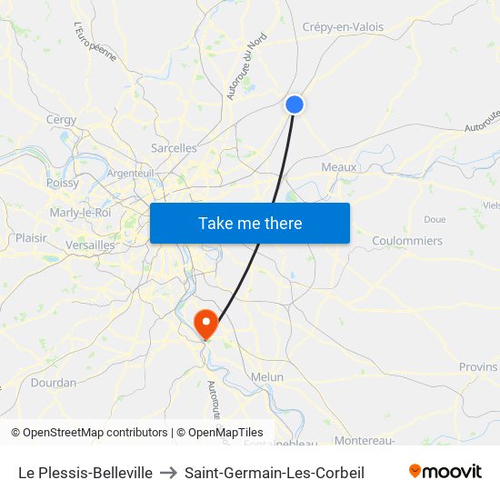 Le Plessis-Belleville to Saint-Germain-Les-Corbeil map