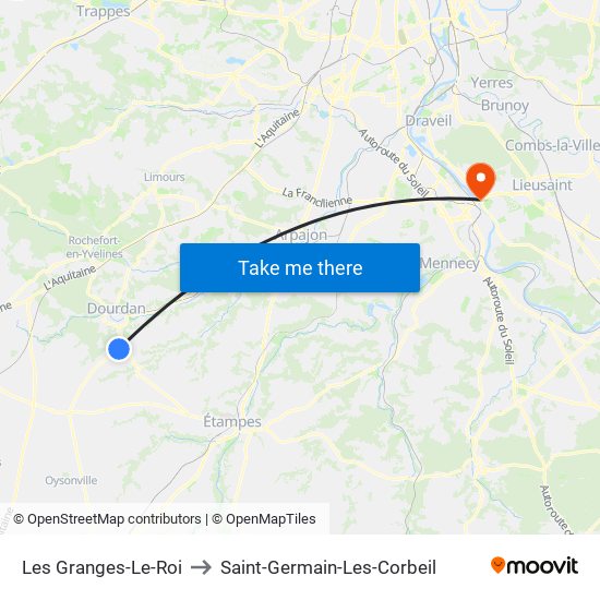 Les Granges-Le-Roi to Saint-Germain-Les-Corbeil map