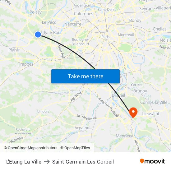 L'Etang-La-Ville to Saint-Germain-Les-Corbeil map