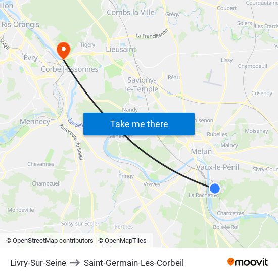 Livry-Sur-Seine to Saint-Germain-Les-Corbeil map