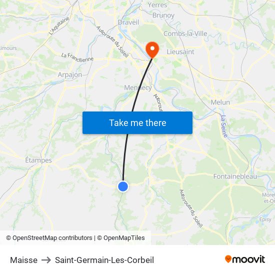 Maisse to Saint-Germain-Les-Corbeil map