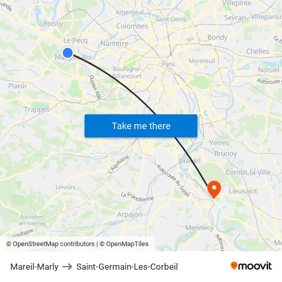 Mareil-Marly to Saint-Germain-Les-Corbeil map