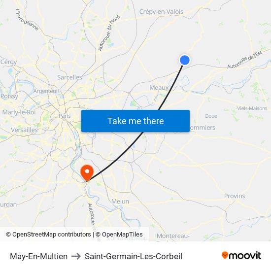 May-En-Multien to Saint-Germain-Les-Corbeil map