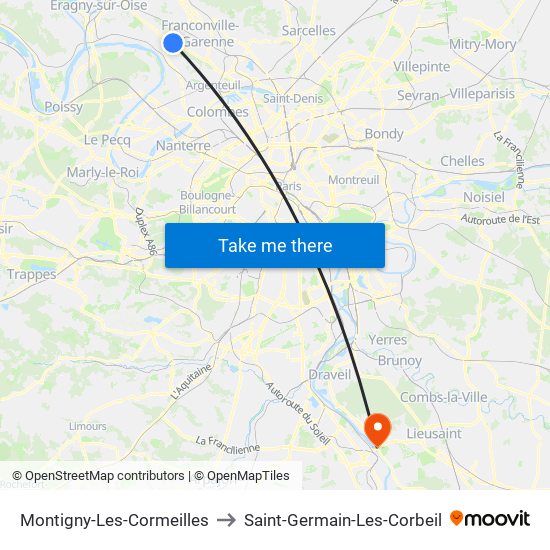 Montigny-Les-Cormeilles to Saint-Germain-Les-Corbeil map