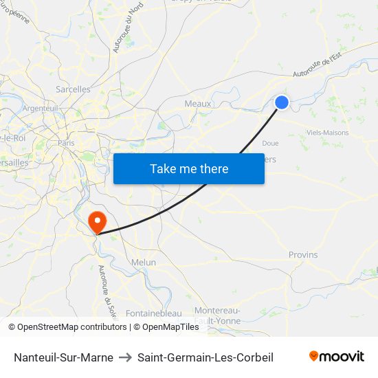 Nanteuil-Sur-Marne to Saint-Germain-Les-Corbeil map