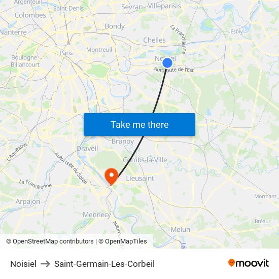 Noisiel to Saint-Germain-Les-Corbeil map