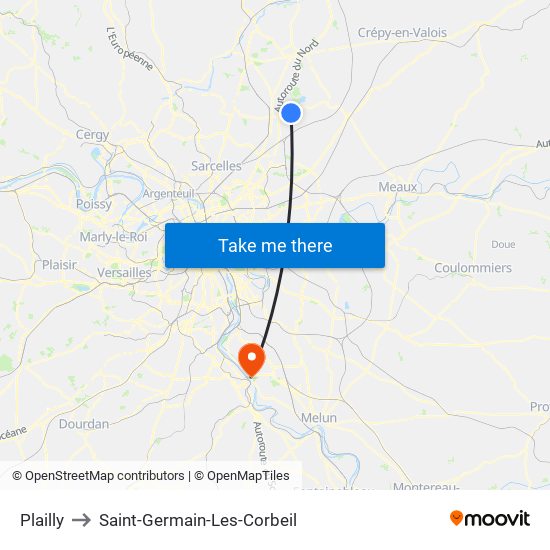Plailly to Saint-Germain-Les-Corbeil map