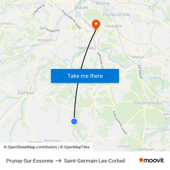 Prunay-Sur-Essonne to Saint-Germain-Les-Corbeil map