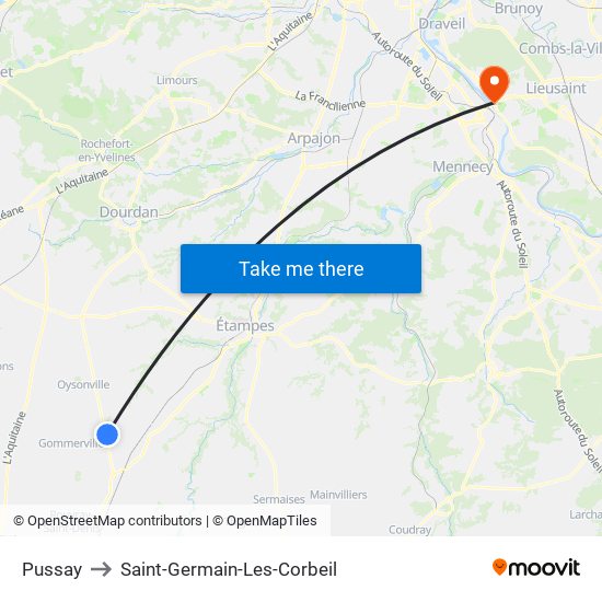 Pussay to Saint-Germain-Les-Corbeil map
