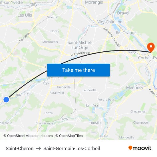 Saint-Cheron to Saint-Germain-Les-Corbeil map