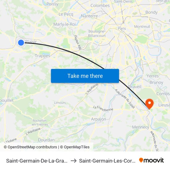 Saint-Germain-De-La-Grange to Saint-Germain-Les-Corbeil map