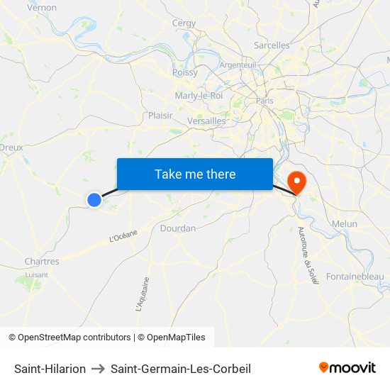 Saint-Hilarion to Saint-Germain-Les-Corbeil map