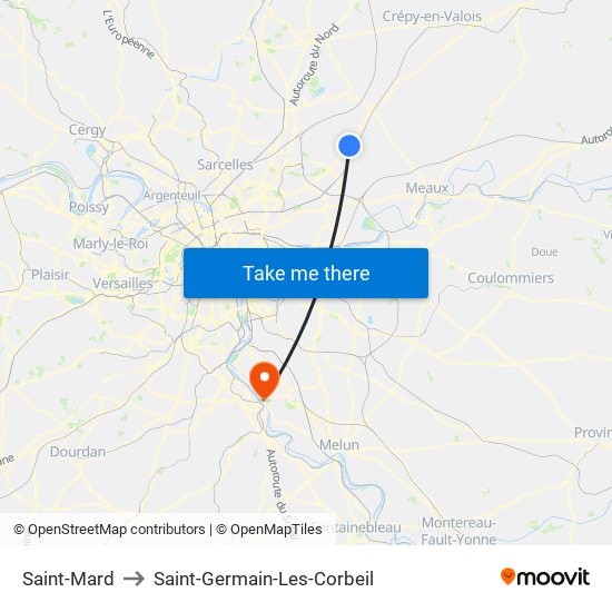 Saint-Mard to Saint-Germain-Les-Corbeil map