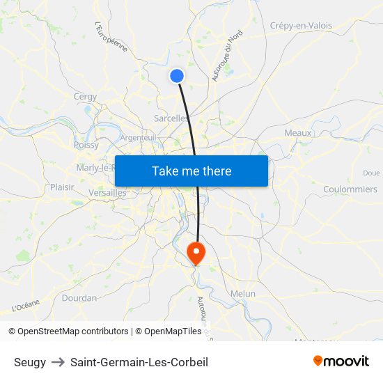 Seugy to Saint-Germain-Les-Corbeil map