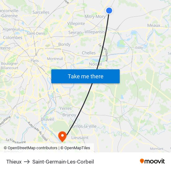 Thieux to Saint-Germain-Les-Corbeil map