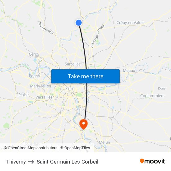 Thiverny to Saint-Germain-Les-Corbeil map