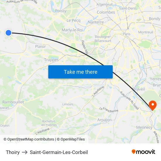 Thoiry to Saint-Germain-Les-Corbeil map
