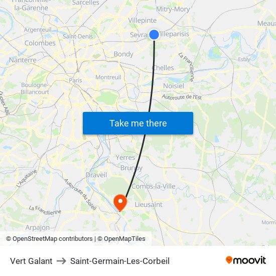 Vert Galant to Saint-Germain-Les-Corbeil map