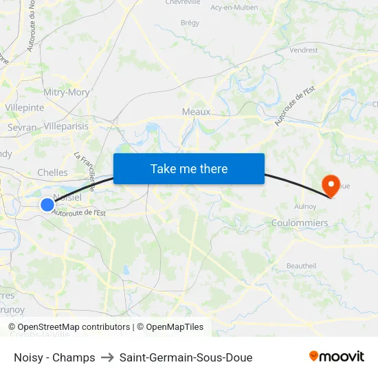 Noisy - Champs to Saint-Germain-Sous-Doue map