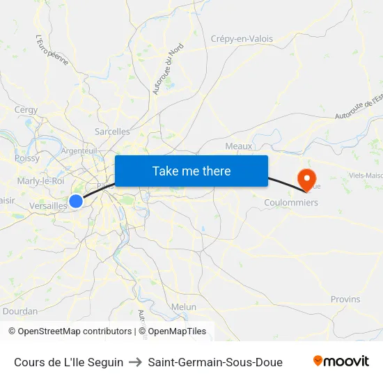 Cours de L'Ile Seguin to Saint-Germain-Sous-Doue map