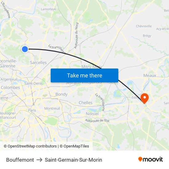Bouffemont to Saint-Germain-Sur-Morin map