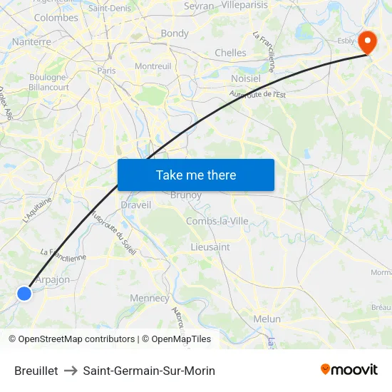 Breuillet to Saint-Germain-Sur-Morin map